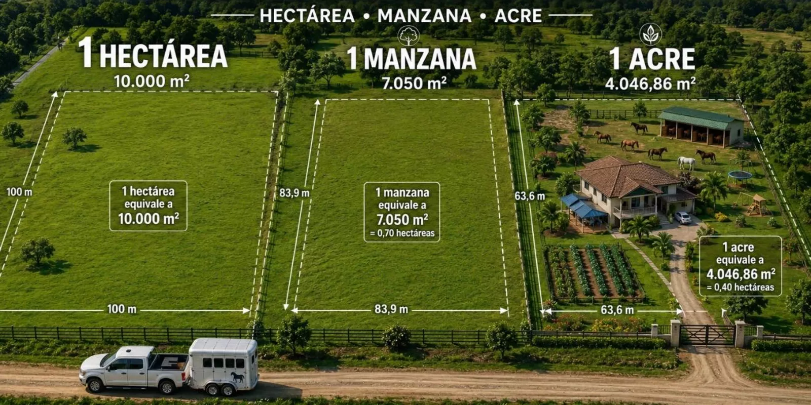 Cuánto mide un acre y su comparación con otras medidas